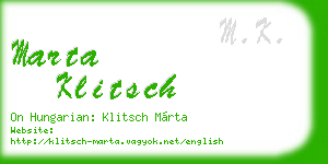 marta klitsch business card